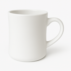 Curved Ceramic Mug – Modern Coffee & Tea Cup in Cream
