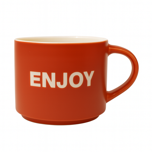 Motivational Ceramic Mug – Enjoy Coffee & Tea Cups in Red