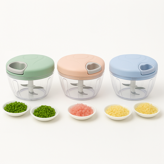 1Pc EOTIA Manual Food Chopper (Assorted) – 500ml Hand‑Pull Vegetable & amp; Fruit Dicer