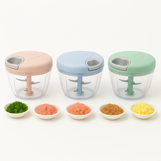 1Pc EOTIA Manual Food Chopper (Assorted) – 900ml Hand‑Pull Vegetable & Fruit Dicer