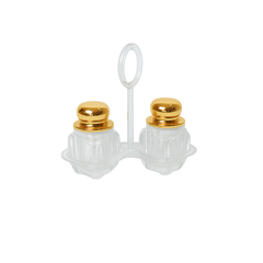 Salt & Pepper Set – 2 Pcs Acrylic with Golden, Silver & Rose Gold Lids