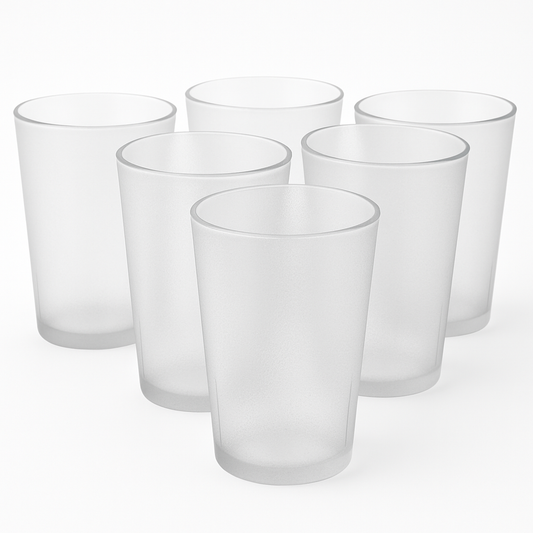 [Pack of 6] Frosted Glass Tumblers – Elegant Drinkware for Home & Parties