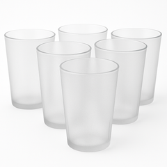 [Pack of 6] Frosted Glass Tumblers – Elegant Drinkware for Home & Parties