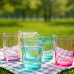 (PACK OF 6) Premium Acrylic Drinking Glass Set – Unbreakable Tumblers Pack of 6