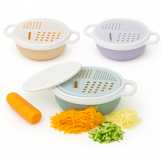 3-in-1 Grater with Storage Bowl & Lid (Assorted) | Multi-Purpose Kitchen Tool – 1 Piece
