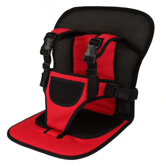 Car Cushion Baby Seat – Portable Child Safety Seat with Adjustable Harness for Cars & Travel