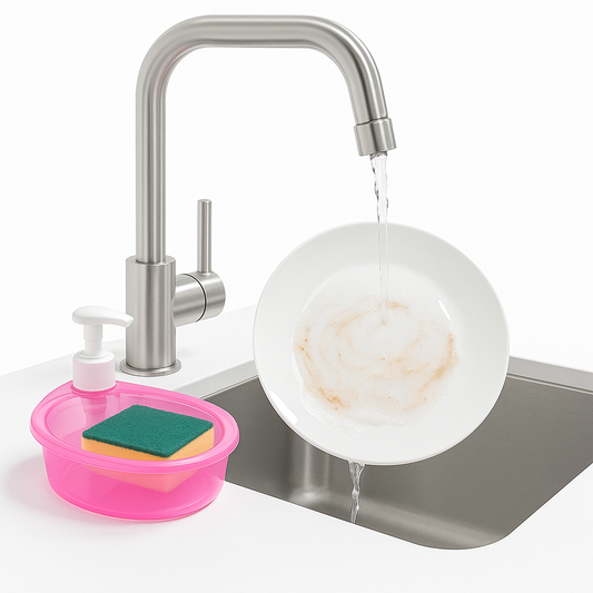 Plastic Soap Dispenser with Sponge Holder – Assorted Colors Kitchen Sink Organizer