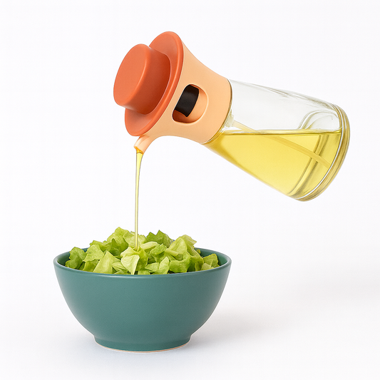 Button Oil Spray Bottle – Refillable Olive Oil & Vinegar Mister for Cooking, BBQ & Salads