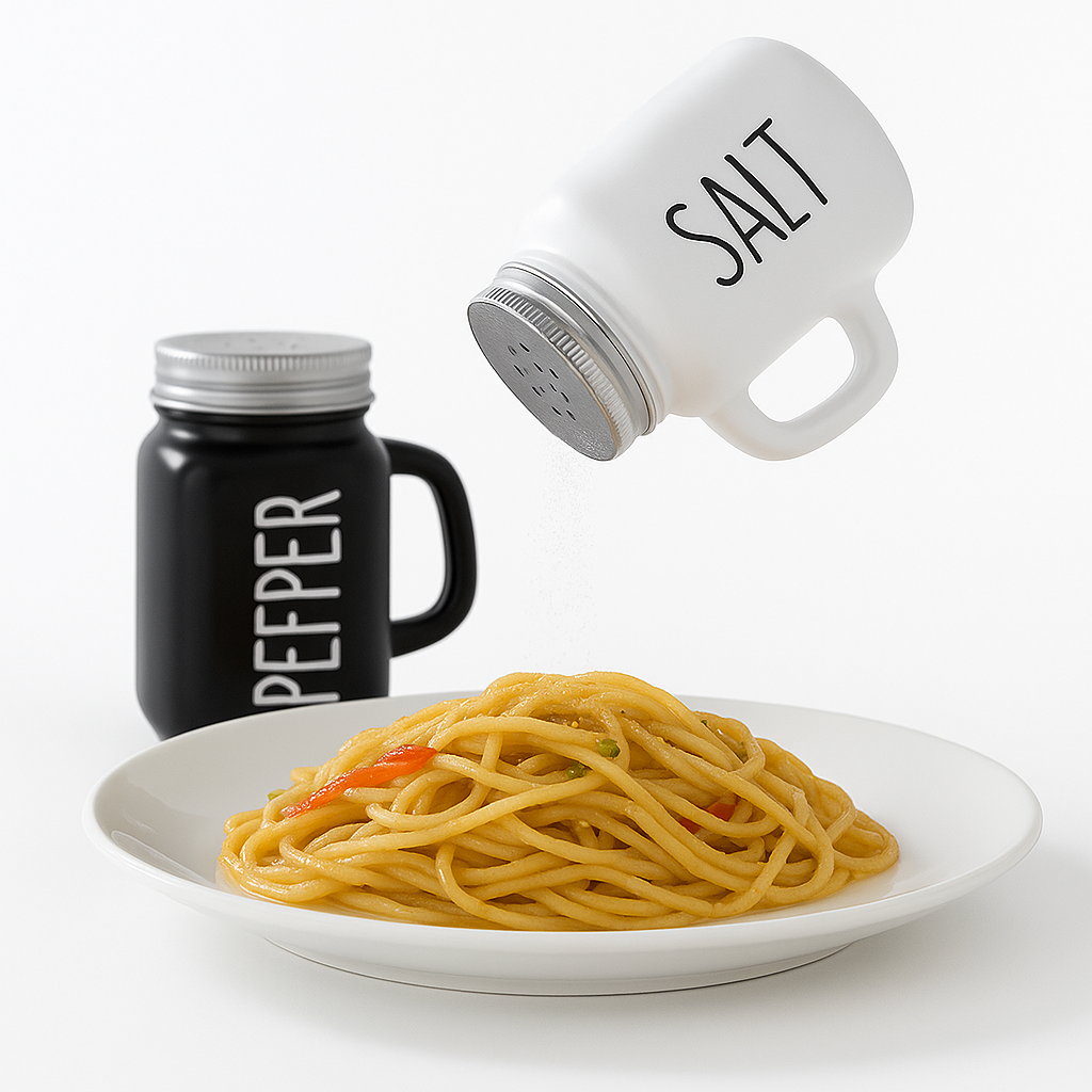 Glass Salt and Pepper Shaker Set – Mason Jar Style with Metal Lids