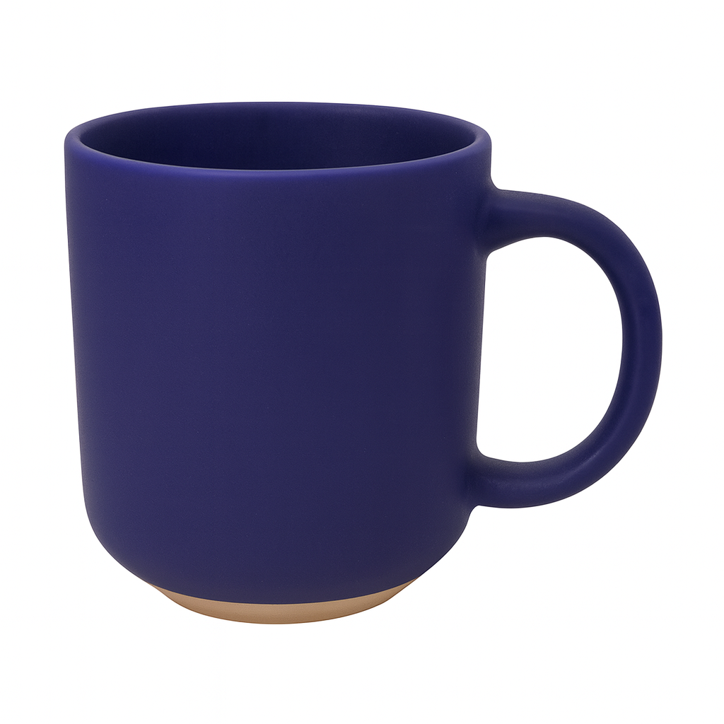 500ML Ceramic Mug with Raw Base – Blue
