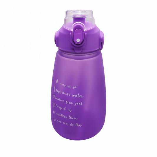 Small Gallon Big Belly Cup – Leak-Proof Motivational Water Bottle (Blue & Purple)