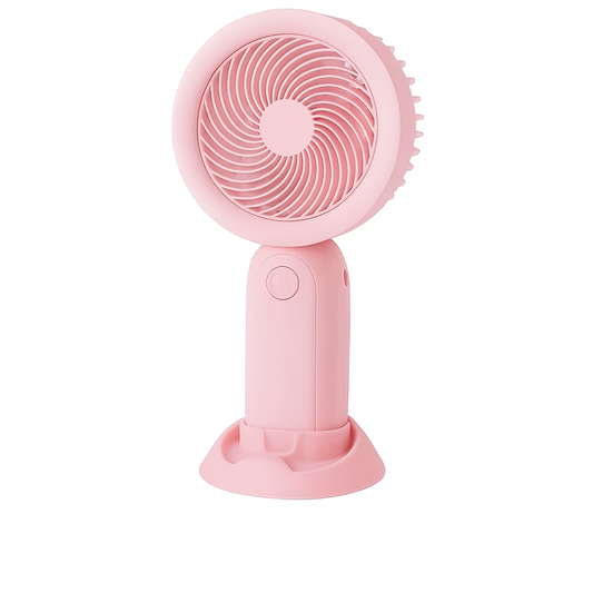 Hand Fan with LED Light and Stand