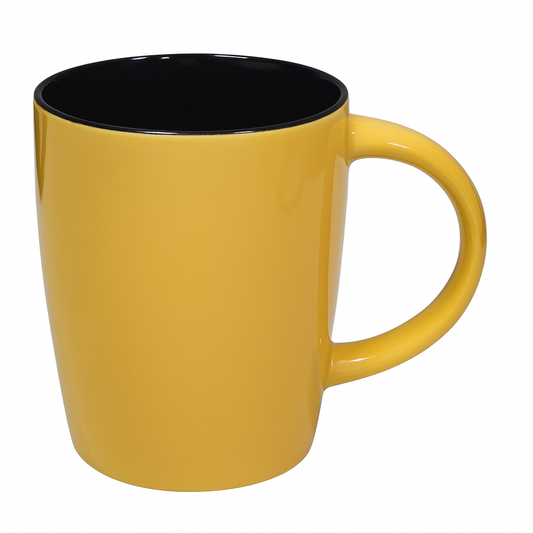 380ML Contrast Interior Ceramic Mug – Red, Yellow & Blue, Yellow & Black, White Variants