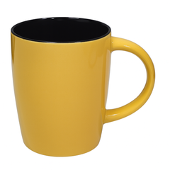 380ML Contrast Interior Ceramic Mug – Red, Yellow & Blue, Yellow & Black, White Variants