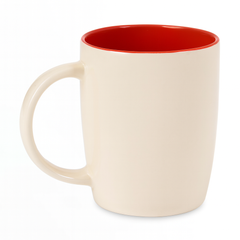 380ML Contrast Interior Ceramic Mug – Red, Yellow & Blue, Yellow & Black, White Variants