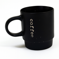 450ML Coffee Print Ceramic Mug – Black, Beige & Brown Variants