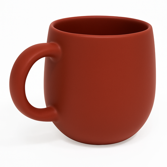 520ML Curved Ceramic Mug – Red, Beige, Grey, Blue & Dark Blue Variants