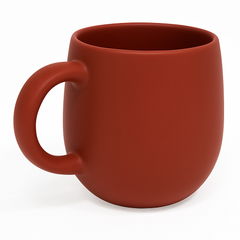 520ML Curved Ceramic Mug – Red, Beige, Grey, Blue & Dark Blue Variants