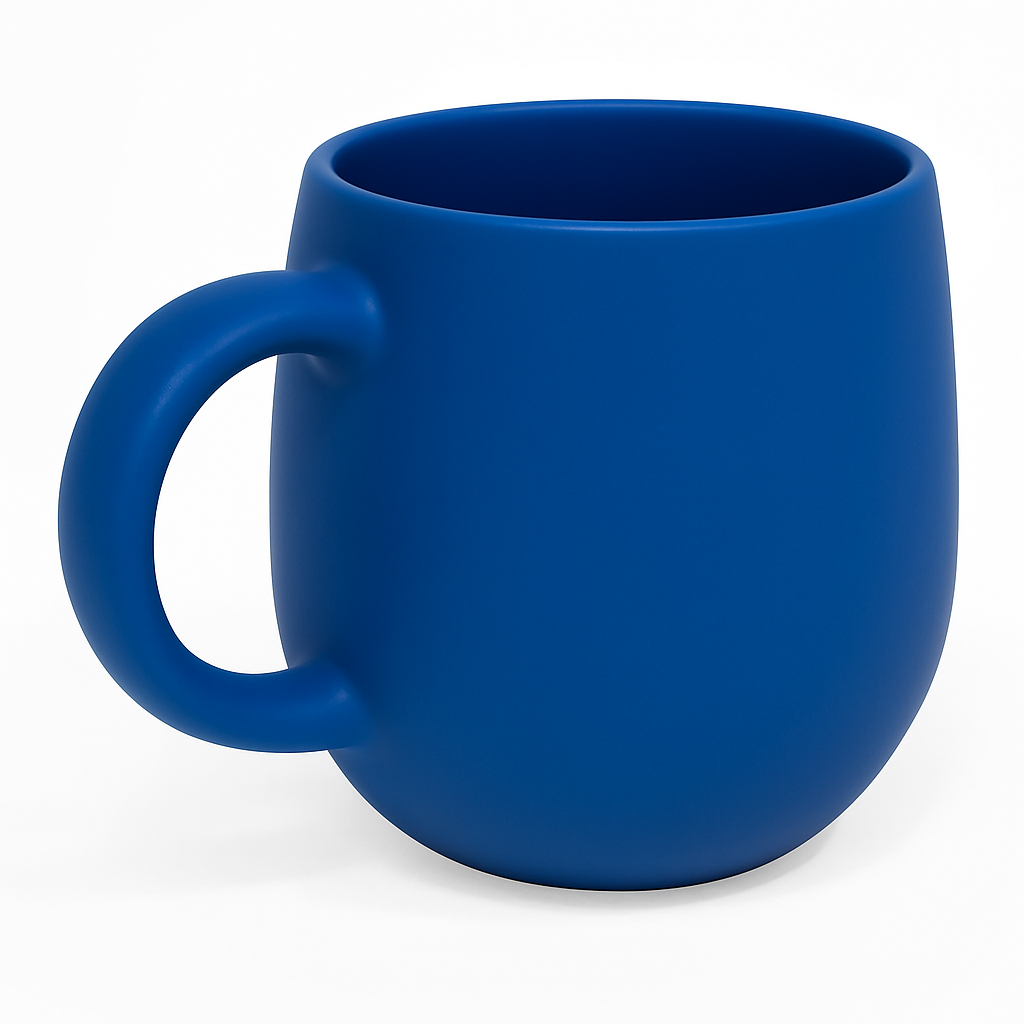 520ML Curved Ceramic Mug – Red, Beige, Grey, Blue & Dark Blue Variants