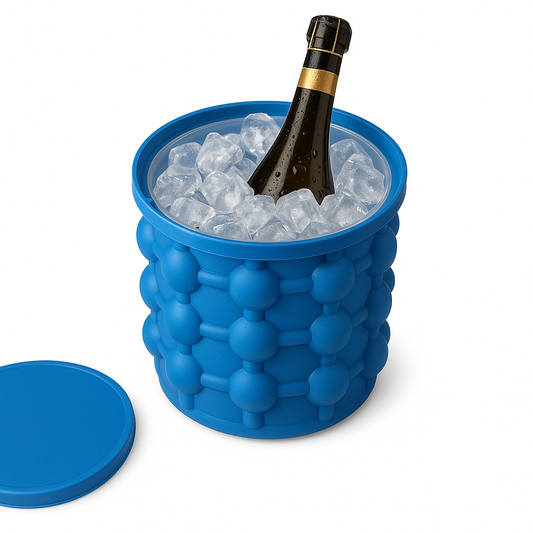 Ice Cube Maker Genie – Portable Silicone Ice Cube Maker & Bucket