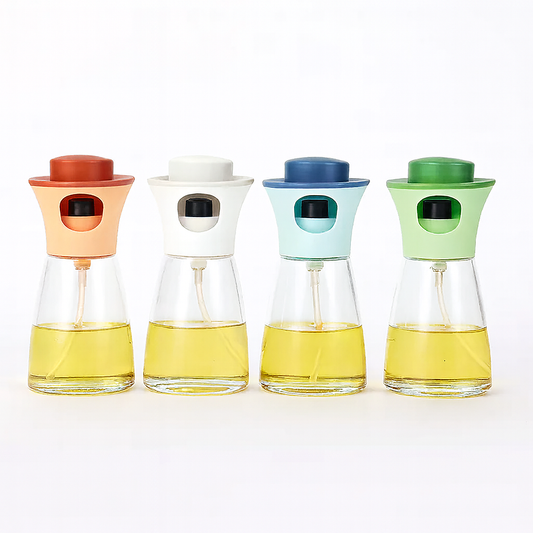 1 Pc Button Oil Spray Bottle – Refillable Olive Oil & Vinegar Mister for Cooking, BBQ & Salads