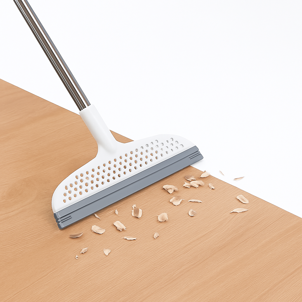 Floor Cleaning Wiper – Long Handle Rubber Blade Floor Squeegee for Home & Office