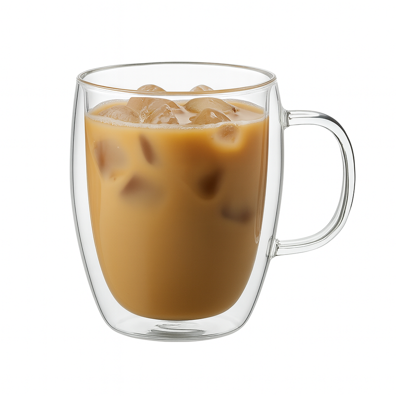 Double Wall Glass Mug – Tall Design (250ml, 350ml, 450ml) - Habitt