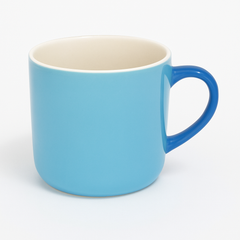 1pc Ceramic Coffee Mug – Color Variants with Red, Blue & Orange Handles – Stylish Tea & Coffee Cups