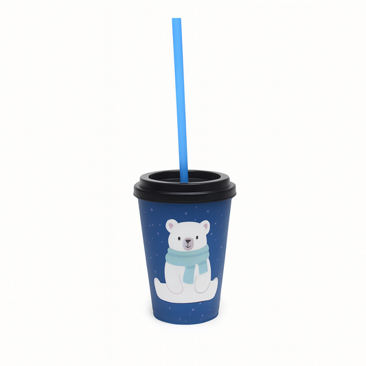 Cup with Straw – Blue