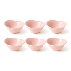 6 Pcs  Solecasa Pink Ceramic Bowl Set – Stylish Small Bowls for Snacks, Sauces & Sides