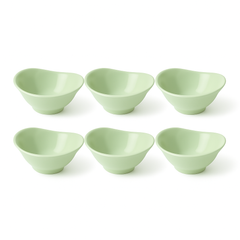 6 Pcs  Solecasa Green Ceramic Bowl Set – Small Snack & Dessert Bowls for Everyday Use