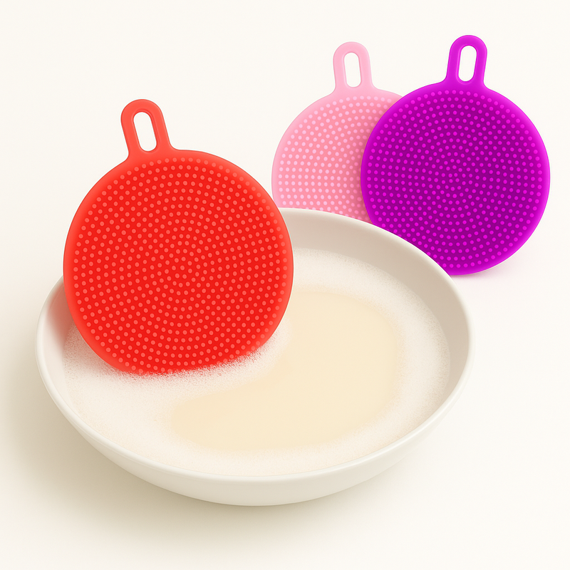 Silicone Washing Pad(Assorted)– Multipurpose Dish Scrubber & Cleaning Sponge - Habitt