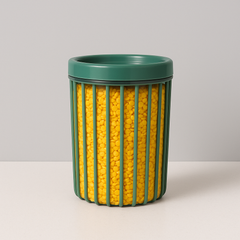 1pc Large Stripe Storage Jar 1500ml – Airtight Plastic Kitchen Container for Dry Food, Coffee, Snacks & Spices (Red, Teal, Green, Coffee, Brown)