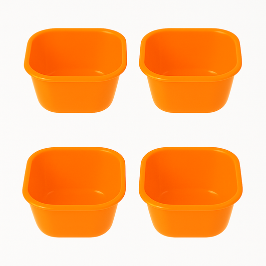 (Pack of 4) Blend Mini Plastic Bowls – 400 ml (Assorted) | Multipurpose Snack & Serving Bowls