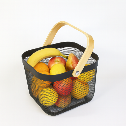 Fruit Basket with Bamboo Handle – 10 × 8 Inch