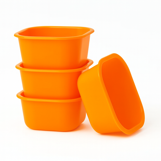 (Pack of 4) Blend Mini Plastic Bowls – 400 ml (Assorted) | Multipurpose Snack & Serving Bowls