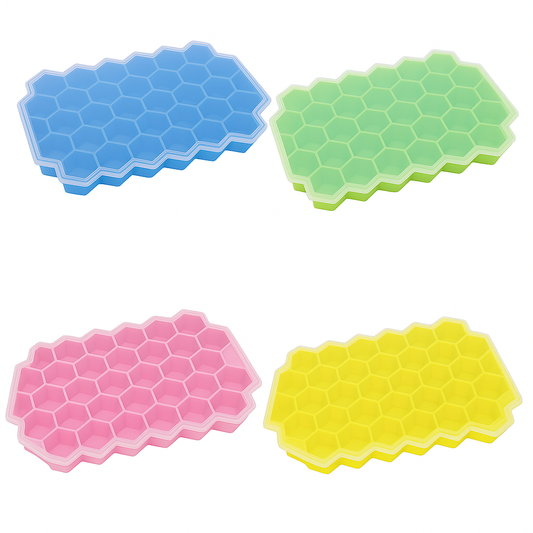1Pc Honeycomb Ice Cube Tray with Lid Assorted – Flexible Silicone Ice Mold