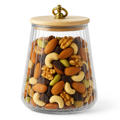 Triangular Glass Storage Jar with Pull Ring Lid – 650ml Transparent Container