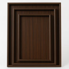 3 Pcs Wooden Tray Set – Dark Wood Finish