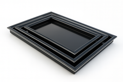 3 Pcs Wooden Tray Set – Black Finish
