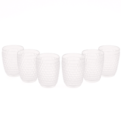 (Pack of 6) Shimmer Acrylic Glass – Premium Diamond-Cut Design Drinking Glasses