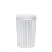 1pc Large Stripe Storage Jar 1500ml – Airtight Plastic Kitchen Container for Dry Food, Coffee, Snacks & Spices (Red, Grey, Green,White) - Habitt