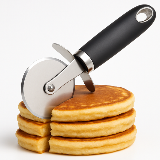 Stainless Steel Pancake & Pastry Wheel Cutter – Small & Medium Sizes with Ergonomic Non-Slip Handle