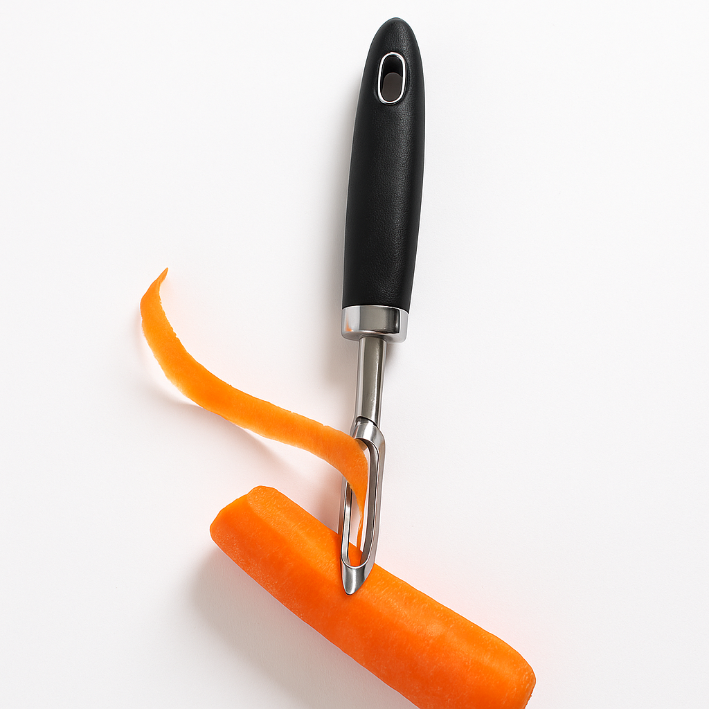 Stainless Steel Flat Vegetable Peeler – Ergonomic Non-Slip Handle for Fruits & Vegetables