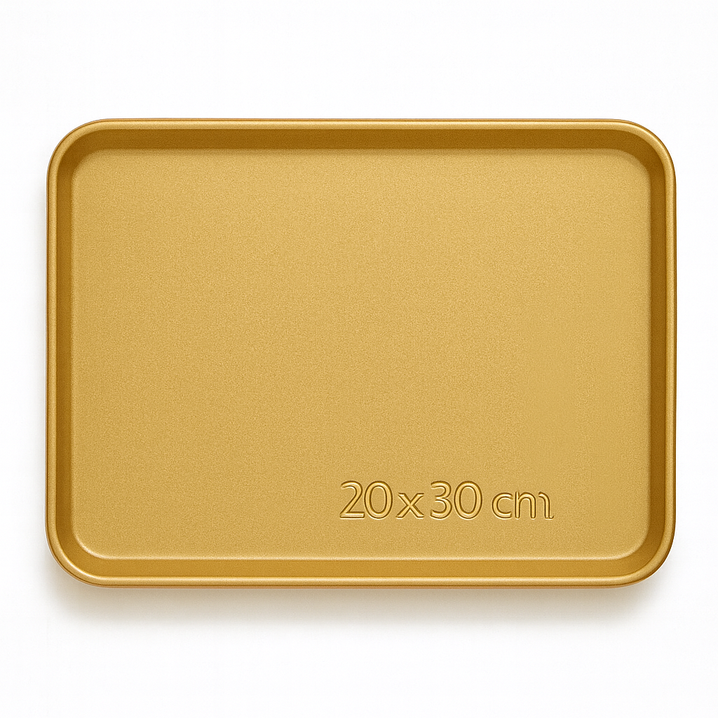 Gold Finish Stainless Steel Barbecue & Flat Plates – Multiple Sizes for Serving Snacks, BBQ & Meals - Habitt