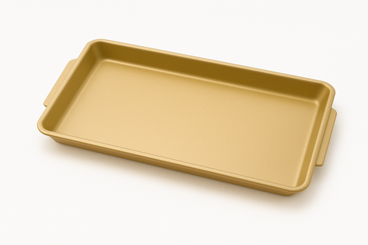 Gold Finish Stainless Steel Barbecue Plate – Serving Trays
