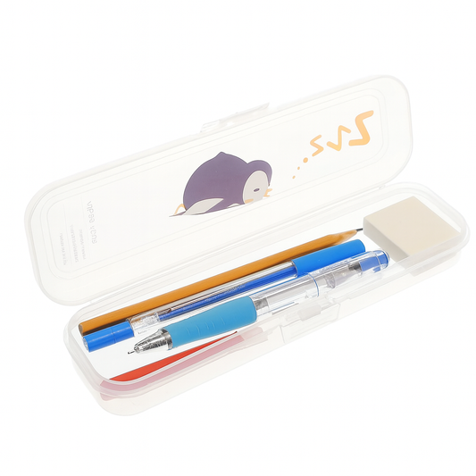 Sleeping Penguin Multi‑Box – Transparent Stationery Storage Case for Kids & School Supplies (Copy)