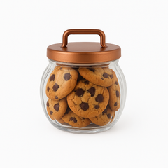 Acrylic Jar with Vertical Rose Gold Stripe Lid