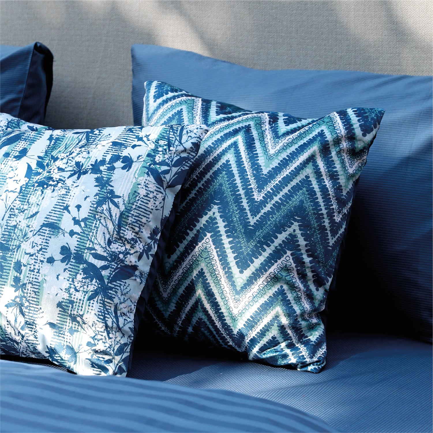 Blue Chev Bedding Set - Habitt