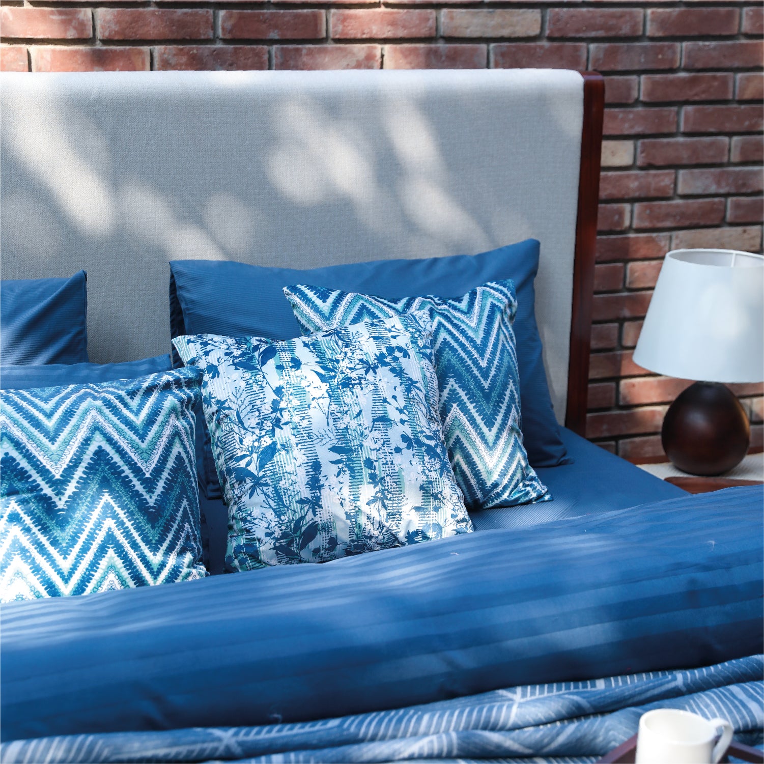 Blue Chev Bedding Set - Habitt